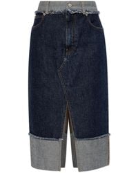 Marni - Denim Skirt With A Slit - Lyst