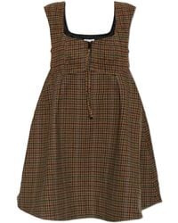 Ganni - Plaid Pattern Mini Dress - Lyst