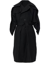 Issey Miyake - Wool Coat With Belt - Lyst