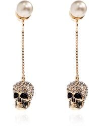 McQueen - Earrings With A Distinctive Skull Motif - Lyst