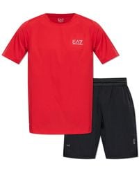 EA7 - Training Set: T-Shirt And Shorts - Lyst