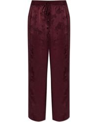 Ganni - Trousers With Floral Motif - Lyst