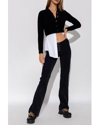 T By Alexander Wang Off Zip Sweater in Black Womens Clothing Jumpers and knitwear Zipped sweaters 