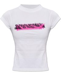 Balenciaga - Asymmetrical Cut T-Shirt - Lyst