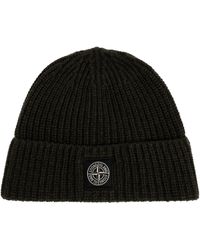 Stone Island - Wool Beanie With Patch - Lyst