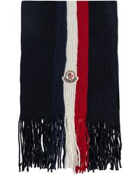 Moncler - Wool Scarf With Fringes - Lyst