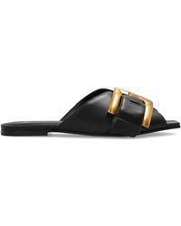 Balmain - Leather Slides "Anthem" - Lyst