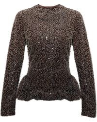 ROTATE BIRGER CHRISTENSEN - Sequin Top With Long Sleeves - Lyst