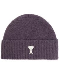 Ami Paris - Logo Patch Beanie Cap - Lyst