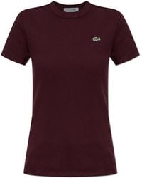 Lacoste - Ribbed Top With Logo Patch - Lyst