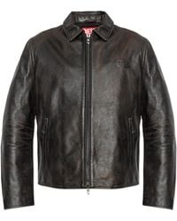 DIESEL - Leather Jacket 'L-Amar-Wrd' - Lyst