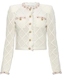 Self-Portrait - Knit Cardigan With Fringes - Lyst