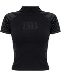 Balenciaga - Top With Embroidered Logo - Lyst