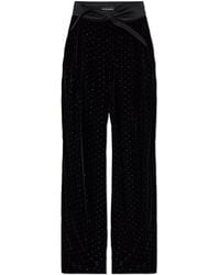 Emporio Armani - Velvet Trousers With Lurex Thread - Lyst