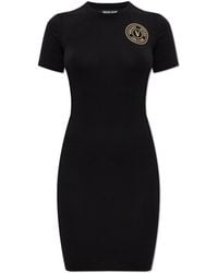 Versace Jeans Couture - Dress With Printed Logo - Lyst