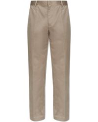 Emporio Armani - Cotton Trousers With Tapered Legs - Lyst