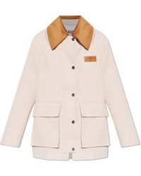 Ganni - Jacket With Corduroy Collar - Lyst