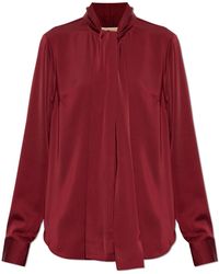 MICHAEL Michael Kors - Satin Shirt With Decorative Neck Tie - Lyst