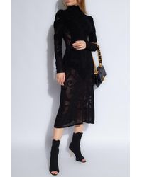 Balmain - Transparent Dress With Standing Collar, - Lyst