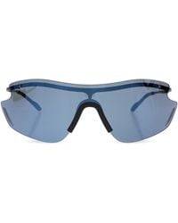 EA7 - Shield Sunglasses With Slim Frame And Mirrored Lenses - Lyst