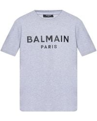 Balmain - T-Shirt With Logo Print - Lyst
