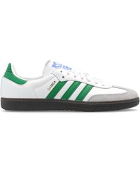 adidas - White And Green Samba Og Trainers - Lyst