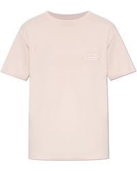 Etro - Cotton T-Shirt With Embroidered Logo - Lyst