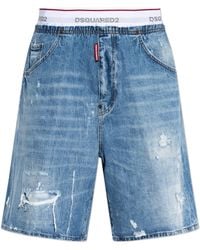 DSquared² - Denim Shorts With 'Vintage' Effect - Lyst