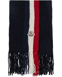 Moncler - Wool Scarf With Fringes - Lyst