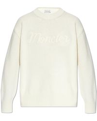Moncler - Sweater With Embroidered Logo - Lyst