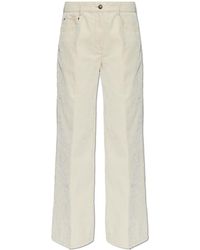 forte_forte - Velvet Straight-Leg Trousers - Lyst