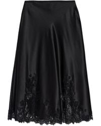 Dolce & Gabbana - Silk Skirt With Lace Trim - Lyst
