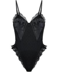 Versace - Bodysuit With Lace Inserts - Lyst