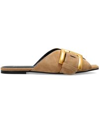 Balmain - Suede Slides "Anthem" - Lyst