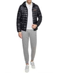 EA7 - Hooded Quilted Down Jacket - Lyst