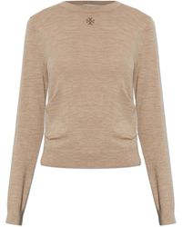Tory Burch - Wool Sweater With Logo - Lyst