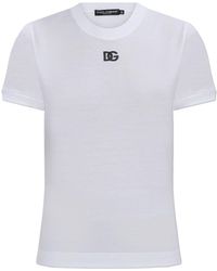 Dolce & Gabbana - T-Shirt With Embroidered Logo - Lyst