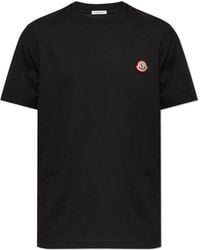 Moncler - T-Shirt With Logo Patch - Lyst