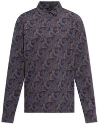 Etro - Patterned Polo Shirt With Long Sleeves - Lyst