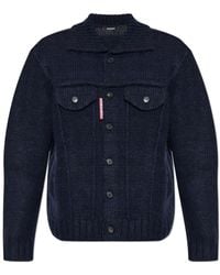 DSquared² - Wool Cardigan - Lyst