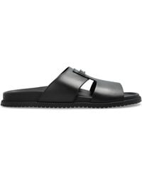 Dolce & Gabbana - Leather Slides With Appliqué - Lyst
