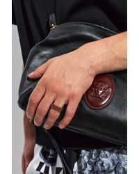 Versace - Brass Ring With Logo - Lyst