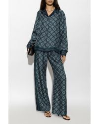 CASABLANCA - Silk Monogram Wide-Leg Pants - Lyst