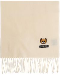 Moschino - Wool Scarf With Logo - Lyst