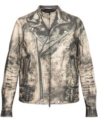 DIESEL - Leather Jacket 'L-Tad-Print' - Lyst