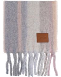 Loewe - Wool Scarf With Patch - Lyst