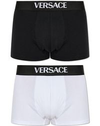 Versace - Two-Pack Of Cotton Boxers With Logo - Lyst