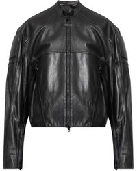 Balenciaga - Leather Jacket With Stand-Up Collar - Lyst