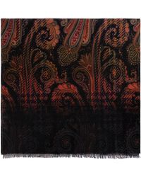 Etro - Wool Scarf With Raw Edge - Lyst