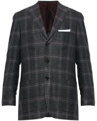 Kiton - Check-Pattern Blazer - Lyst